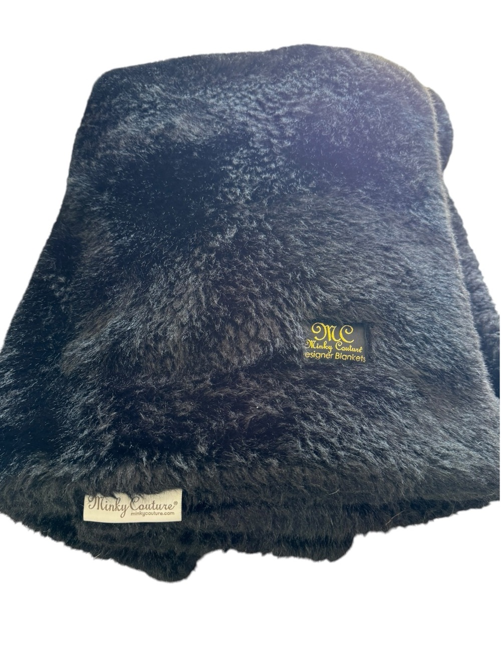 Minky Couture Black Minky Adult Throw Blanket 50in X 60in